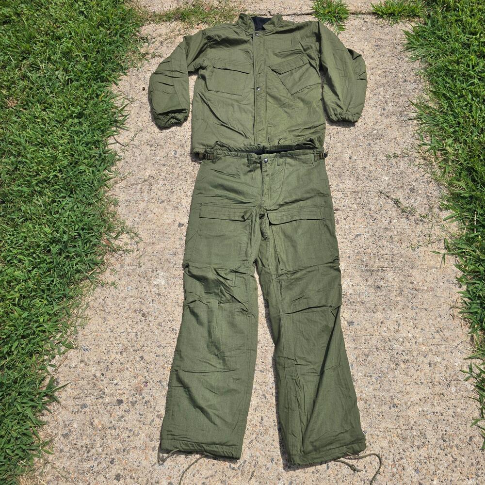 Vintage US Military Chemical Protective Suit Jacket Pants Mens XS Green Set